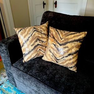 Set of sequined animal print pillows. NWOT.